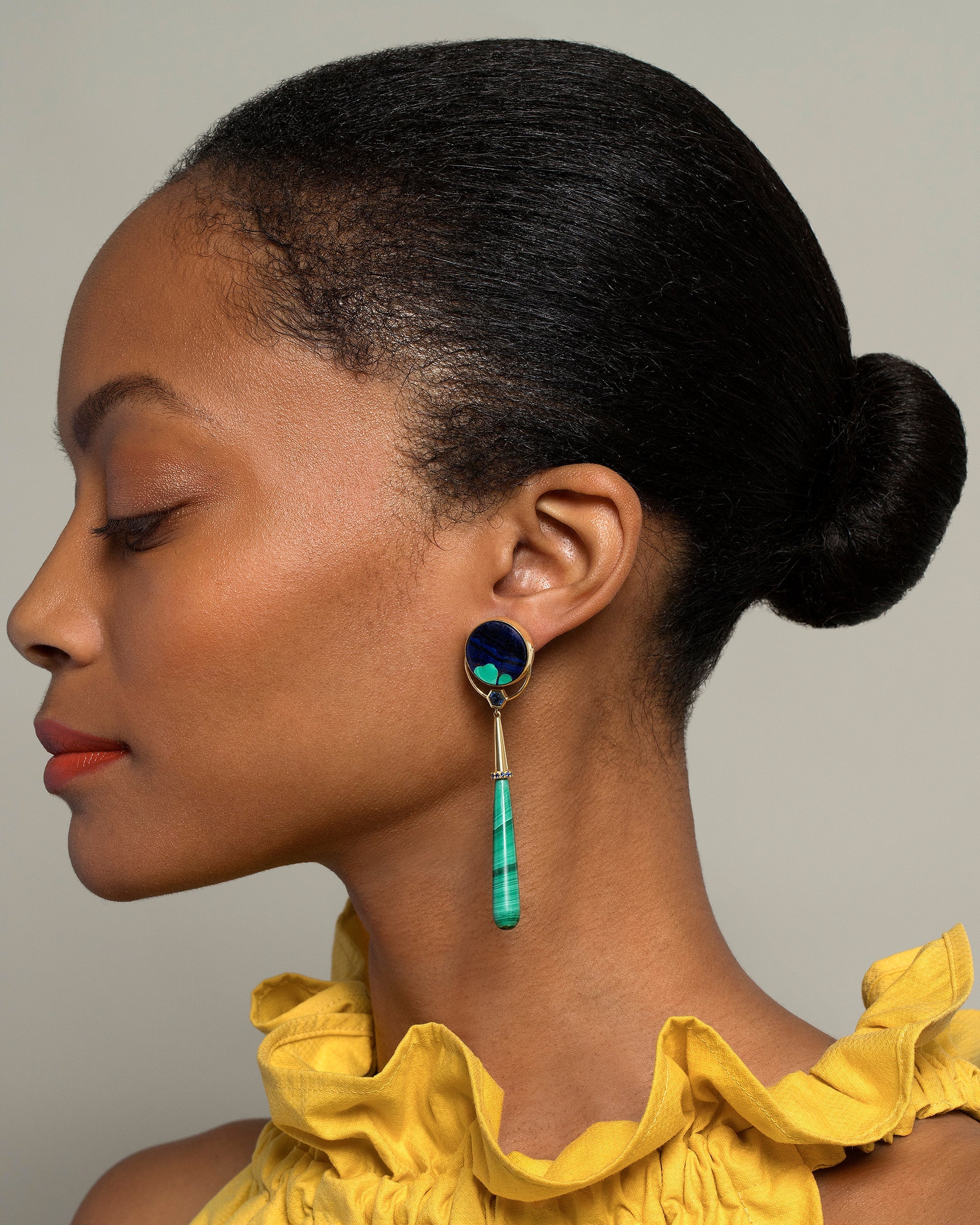Gum Drop Azurite Malachite Earrings - Image 2