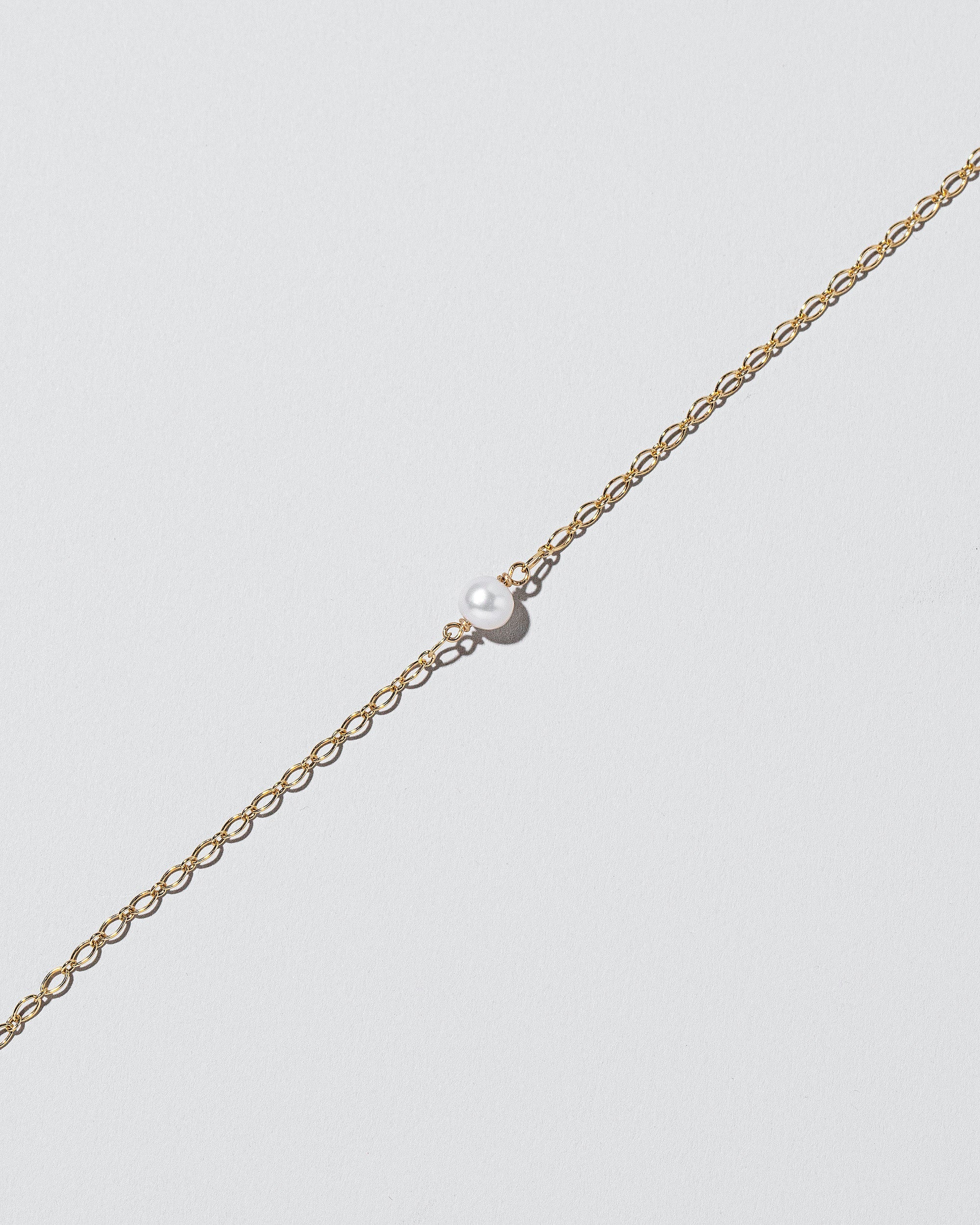 Pearl Station Bracelet Open Oval Chain - Image 3