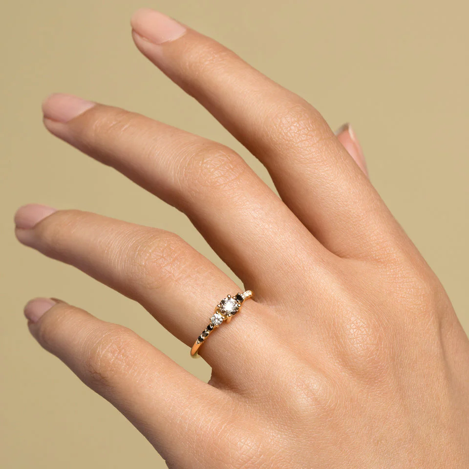 Patira Ring - Champagne & Black Diamonds - Image 5