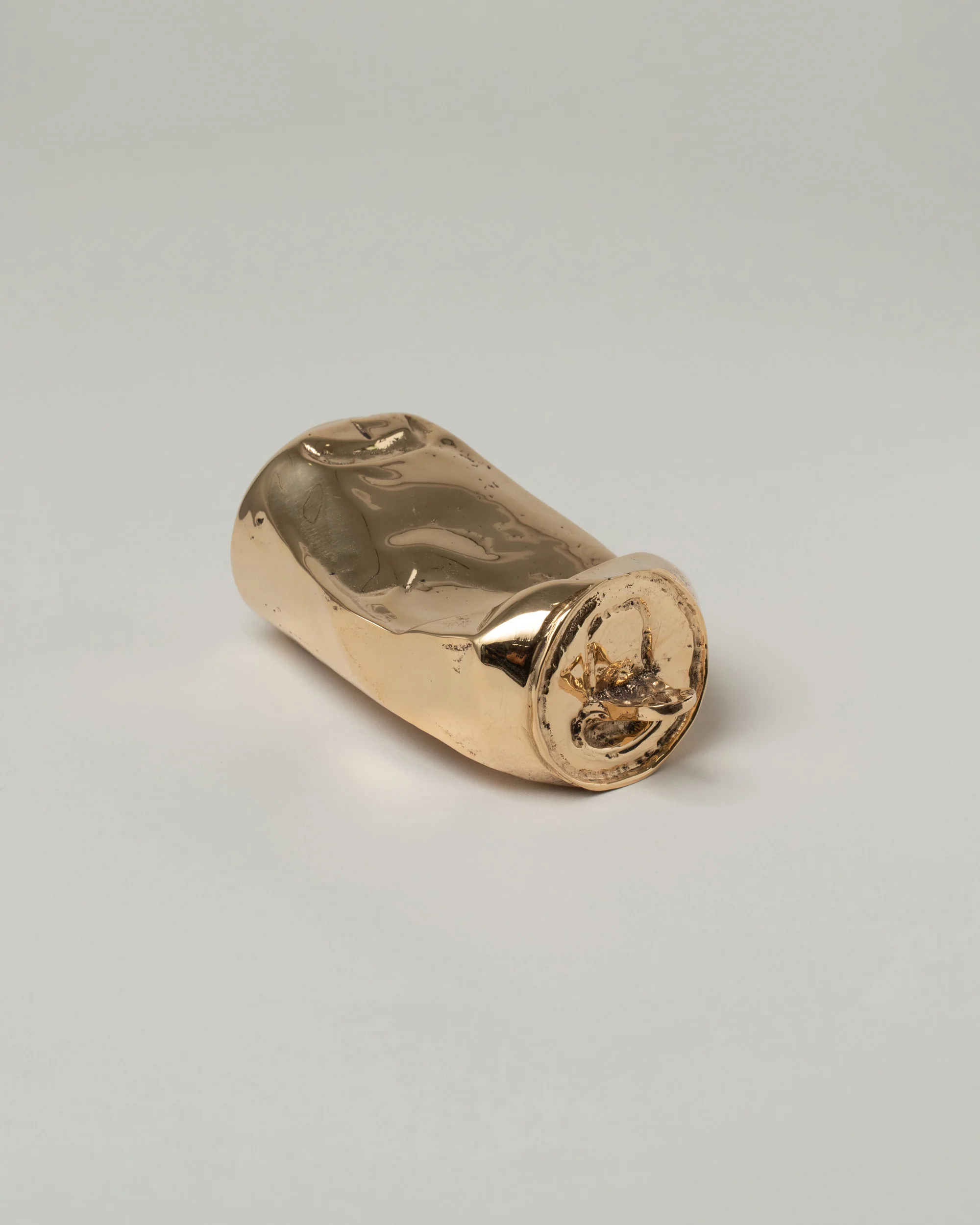 Cast Bronze Crushed Can