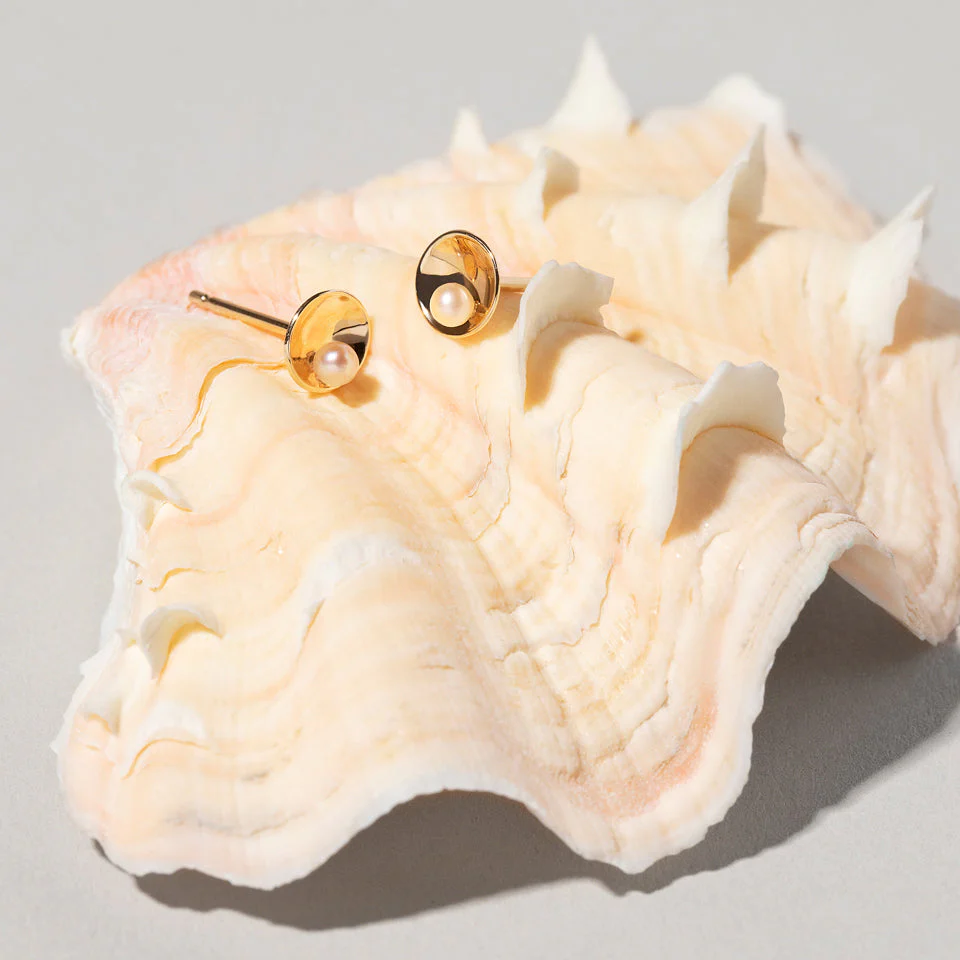 Pearl Cup Earrings - Image 3