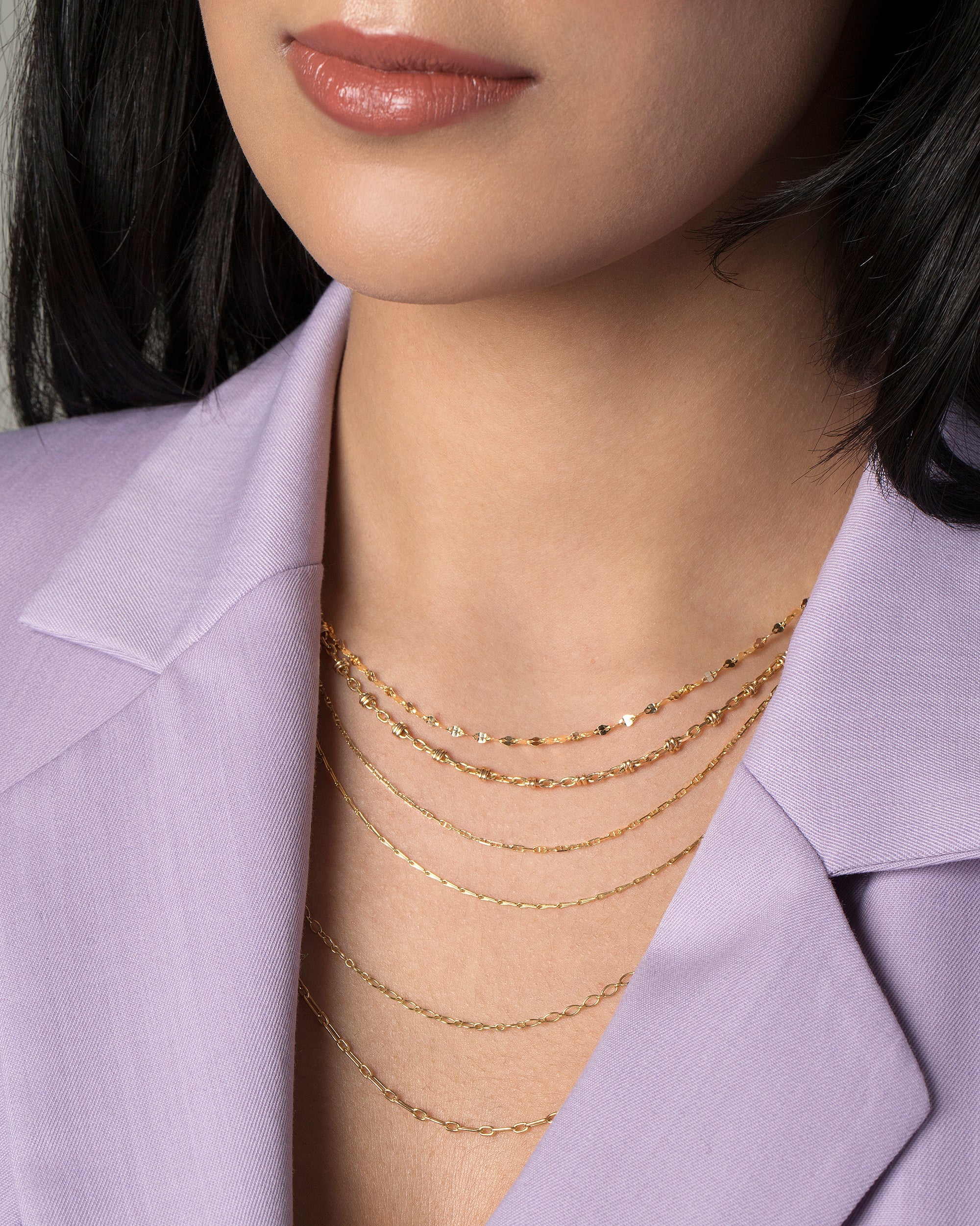 Petite Pinched Loop Chain Necklace - Image 3
