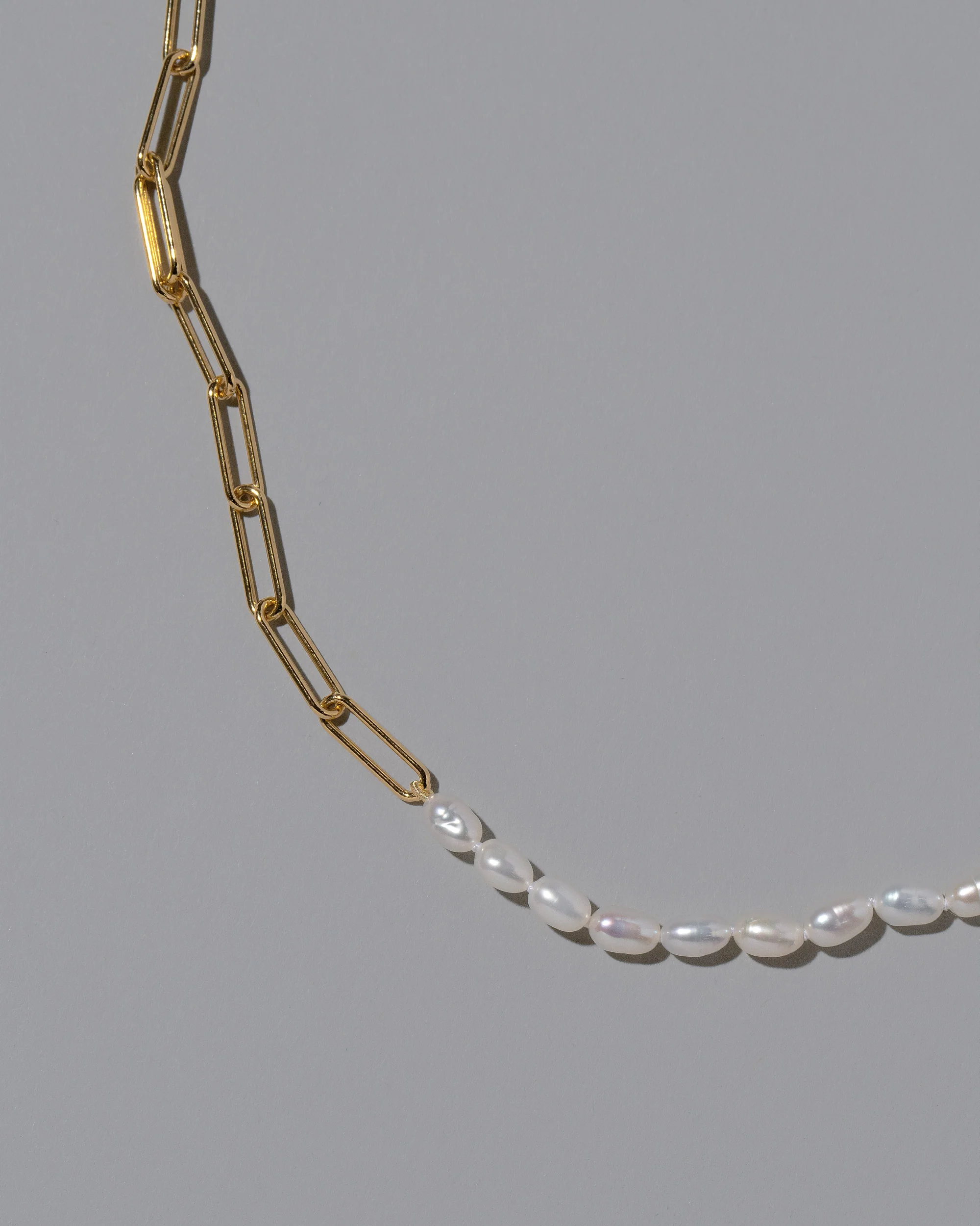 Rice Pearl Long Oval Necklace - Image 3
