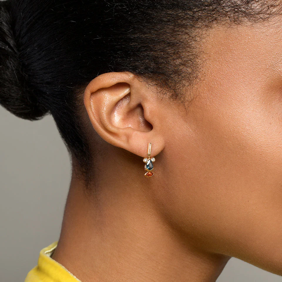 Sapphire & Diamond Creature Earrings - Image 3