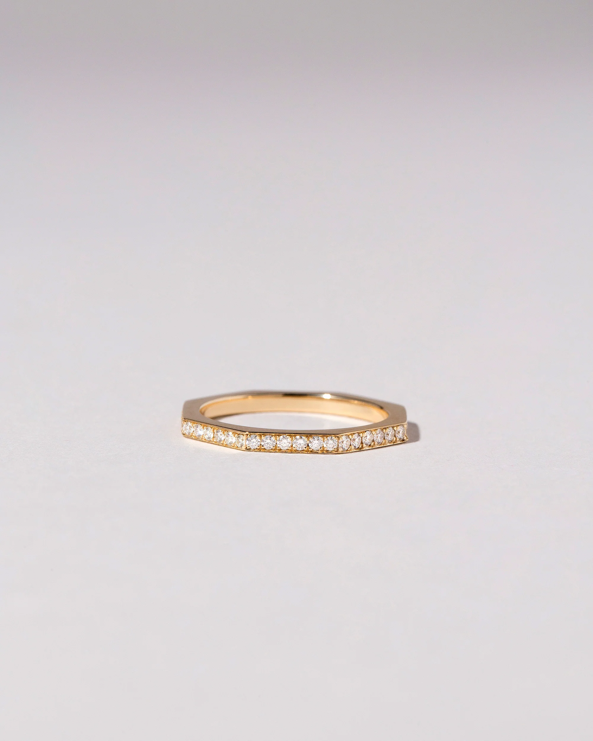 Segmented Half Hoop Band in 2mm Pavé 14k Yellow Gold - sz6 x Vault