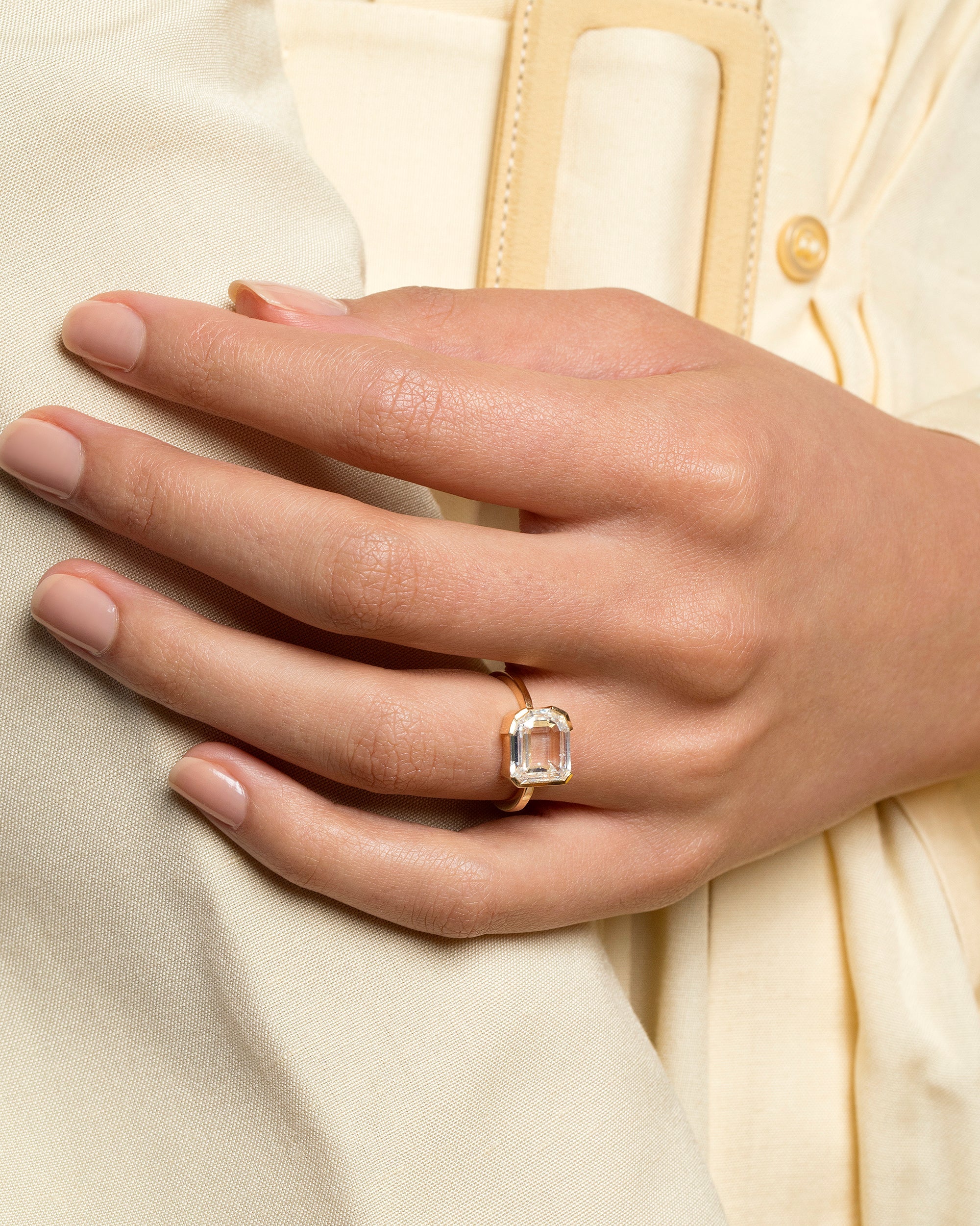Shield Step Cut Diamond Ring - Image 4