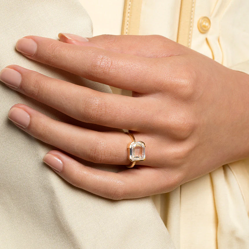 Shield Step Cut Diamond Ring - Image 5