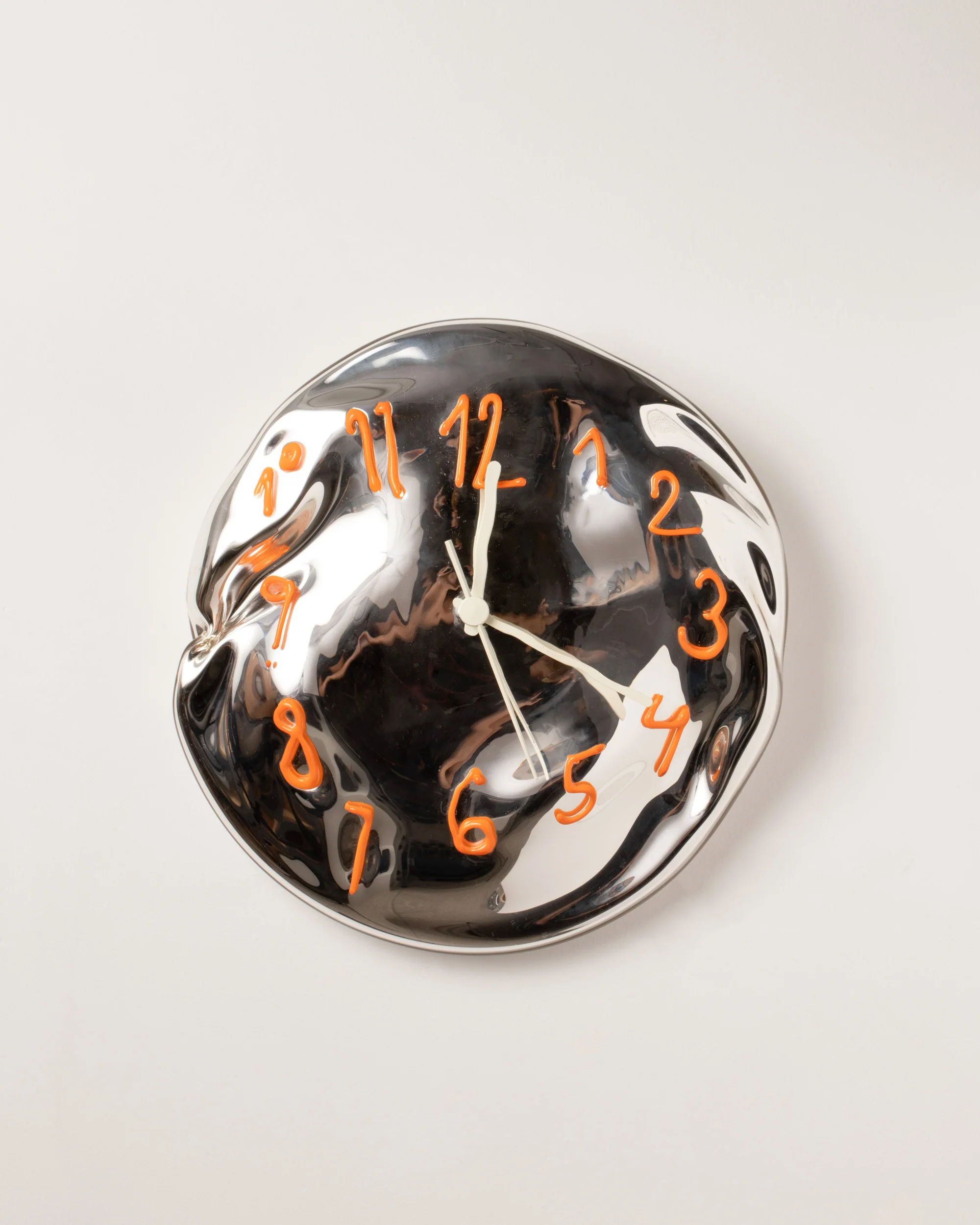 Orange Glass Wall Clock