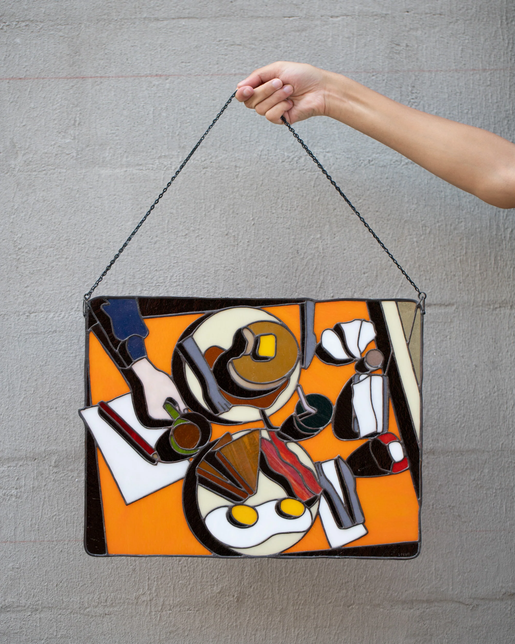 Brainstorming With Breakfast Stained Glass