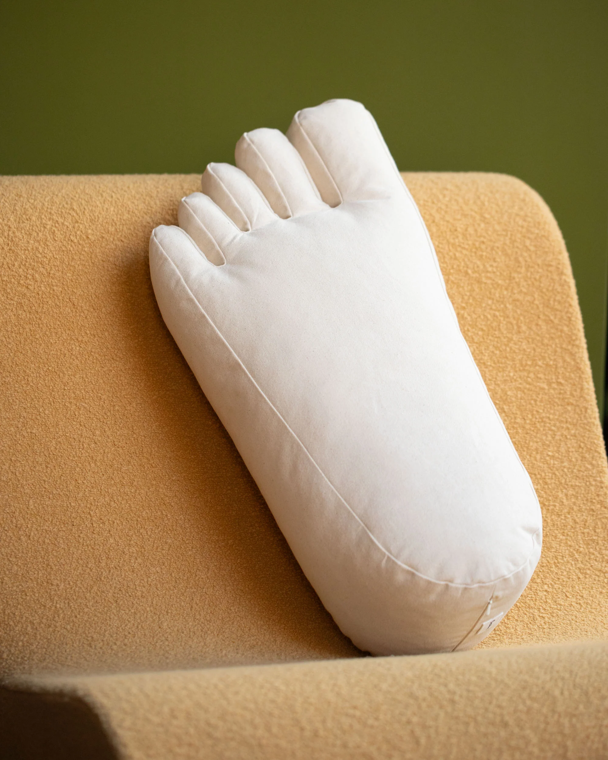 Cotton Canvas Soft Sculpture Foot Pillow