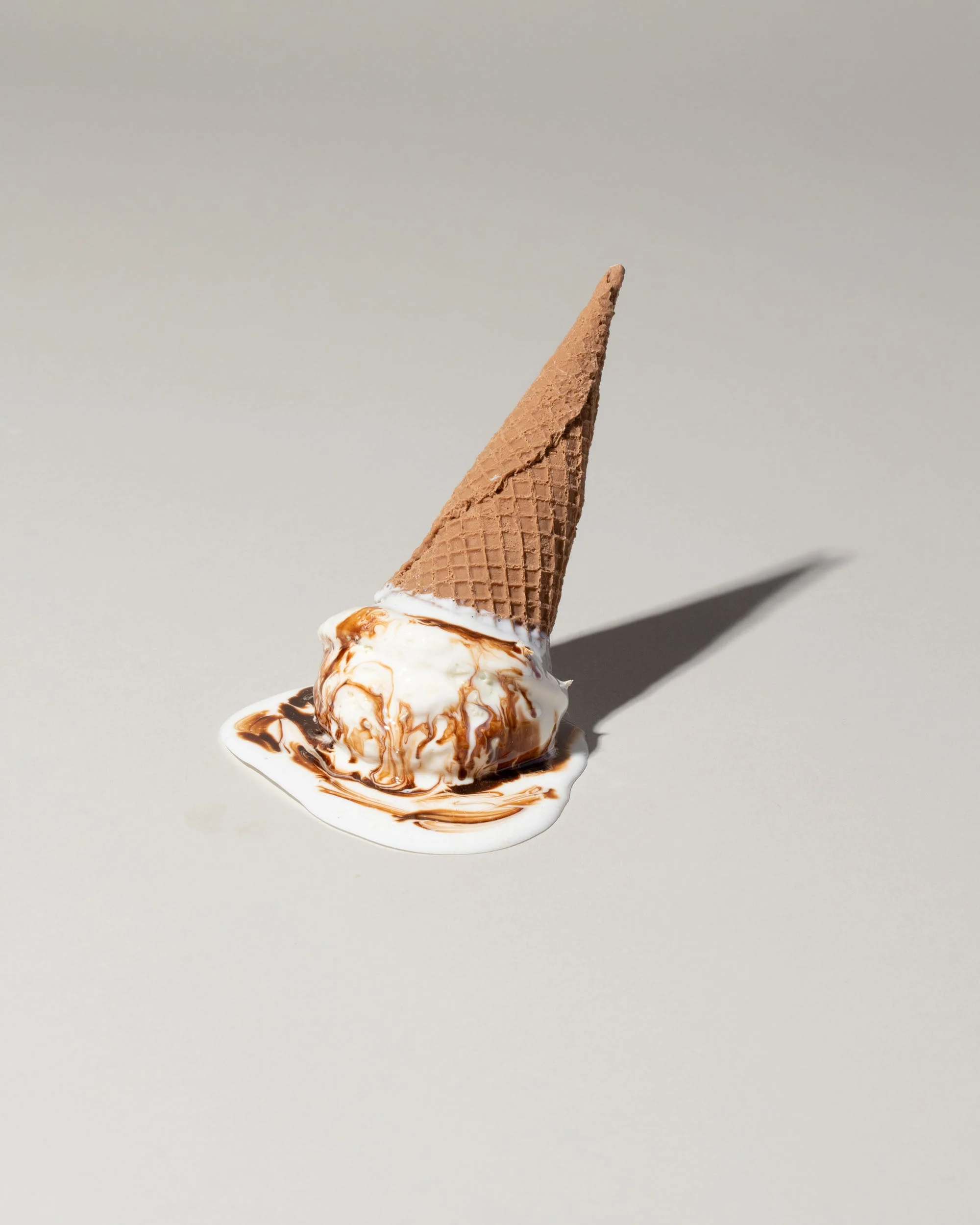 Faux Chocolate Ice Cream Cone Spill