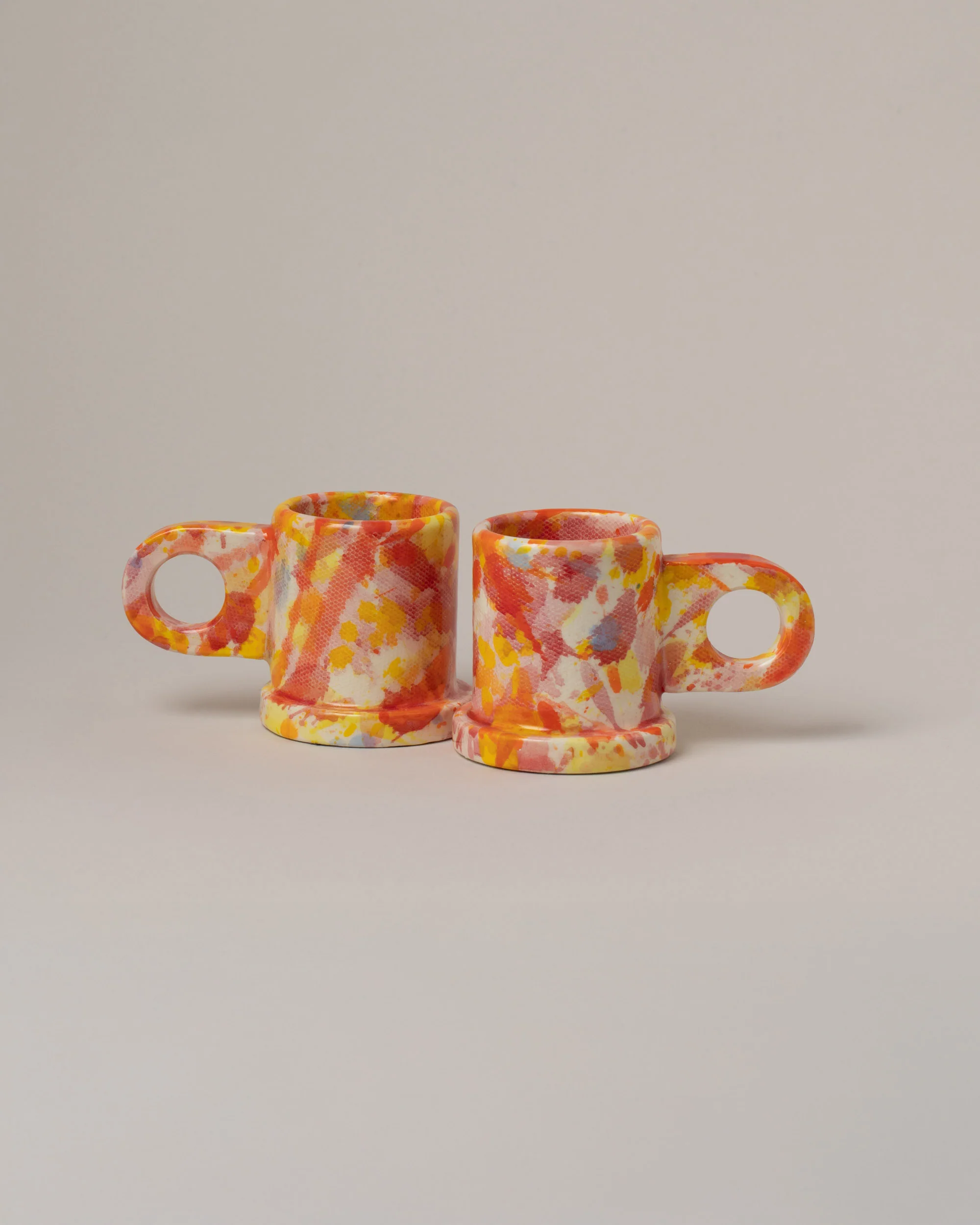 Splatter Espresso Mug Set - Tomato & Yellow