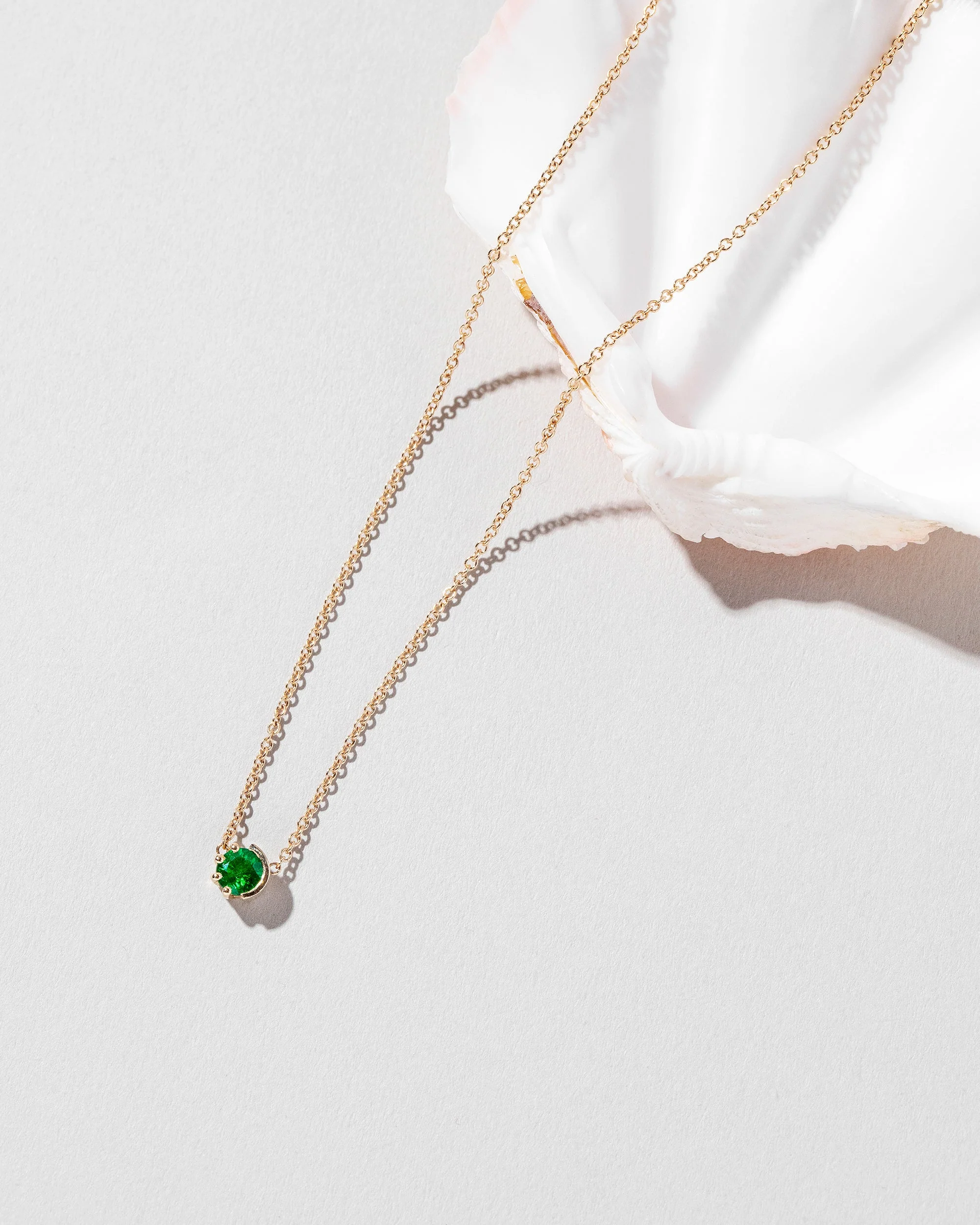 Sun & Moon Necklace - Emerald - Image 3