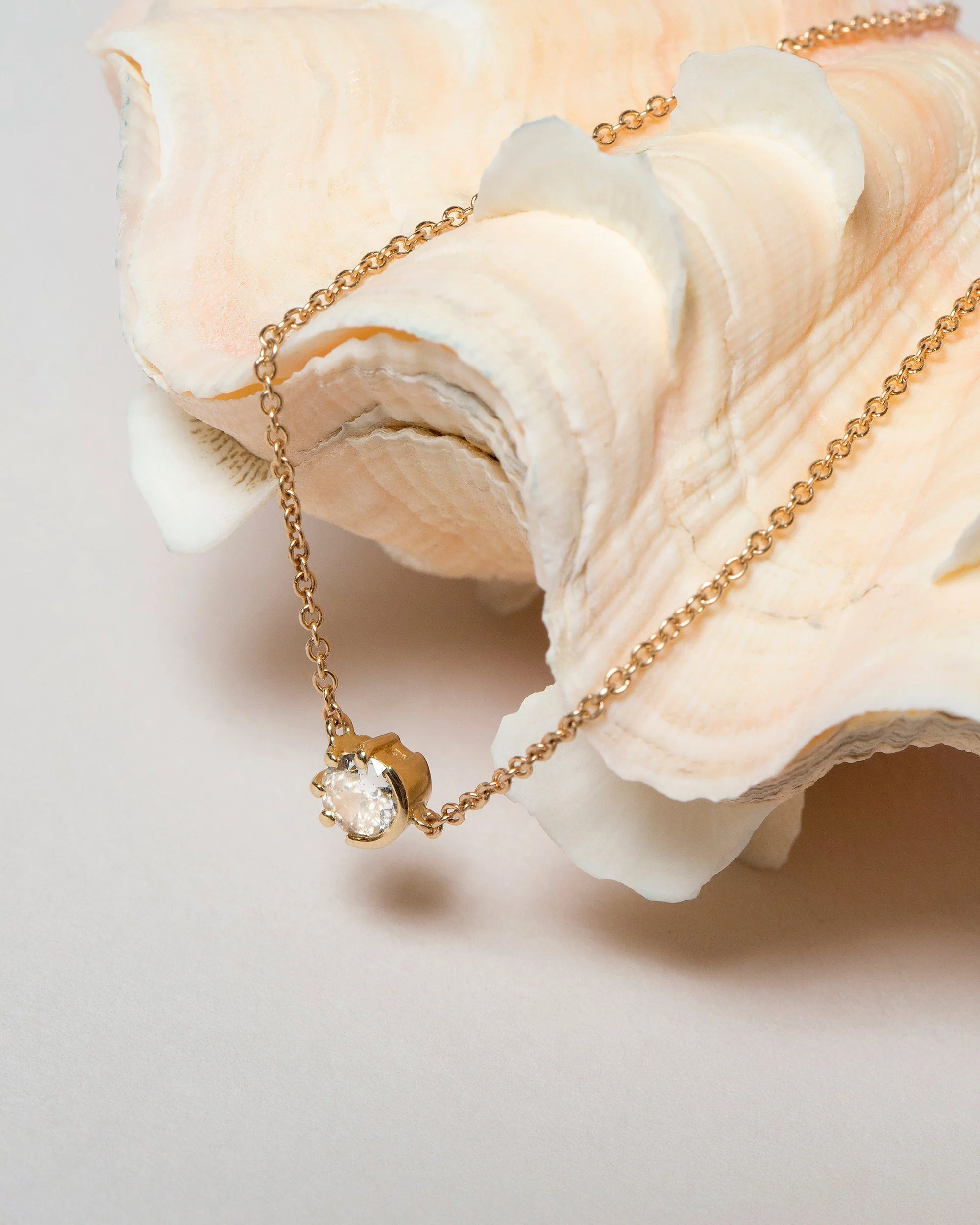 Sun & Moon Necklace - White Diamond - Image 3