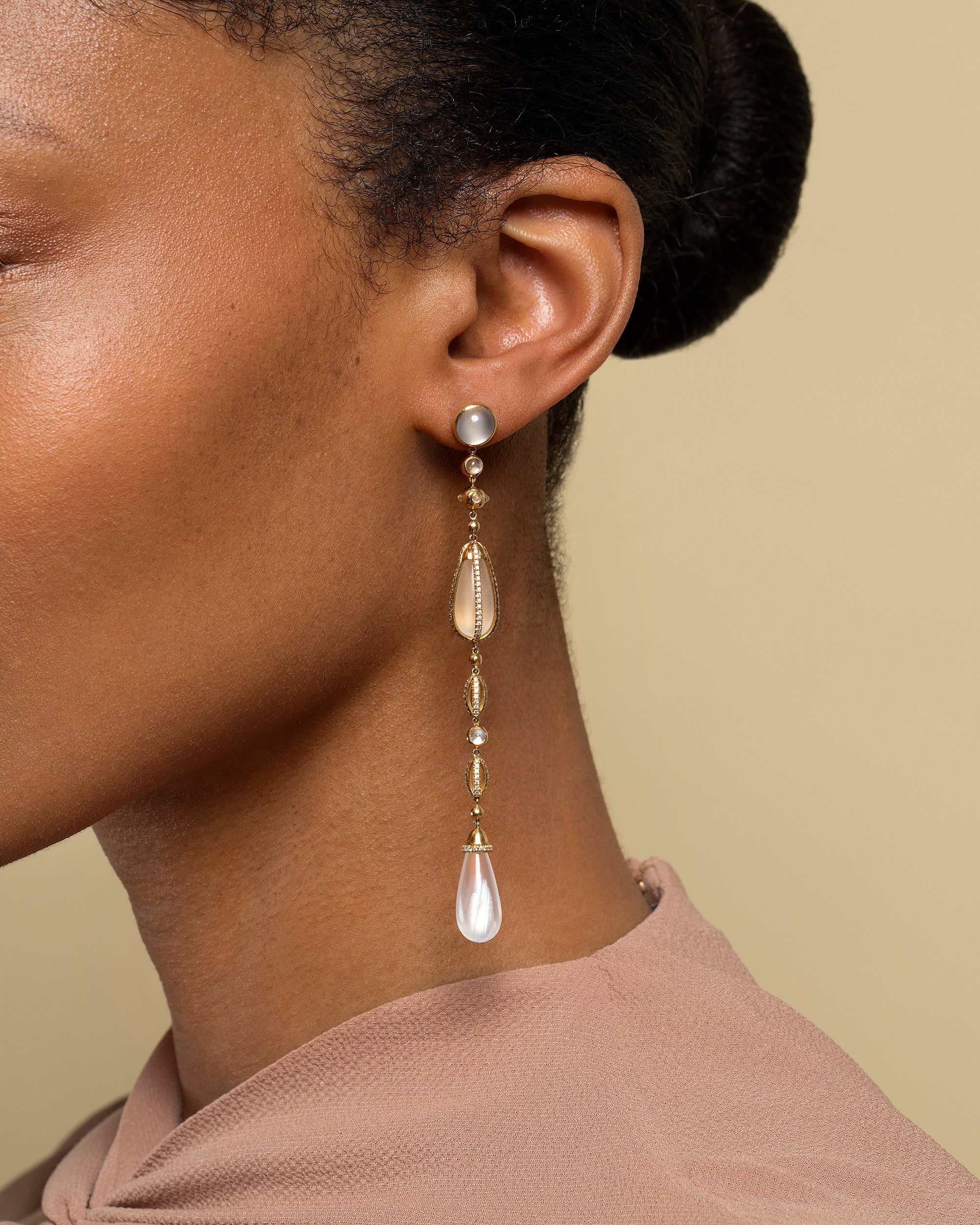 The Future Moonstone Drop Earrings - Image 3