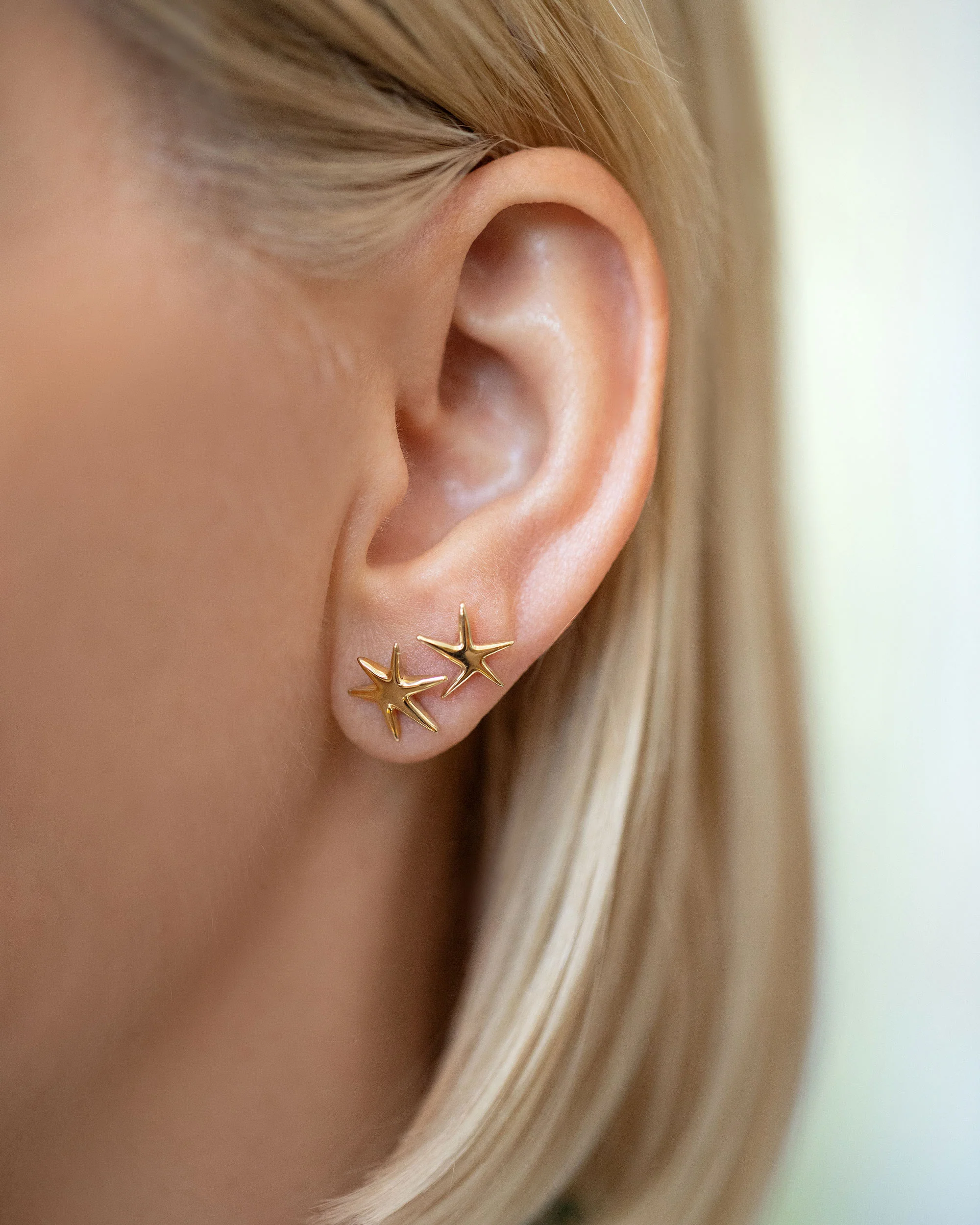 Small Verve Five Point Star Stud Earrings - Image 2