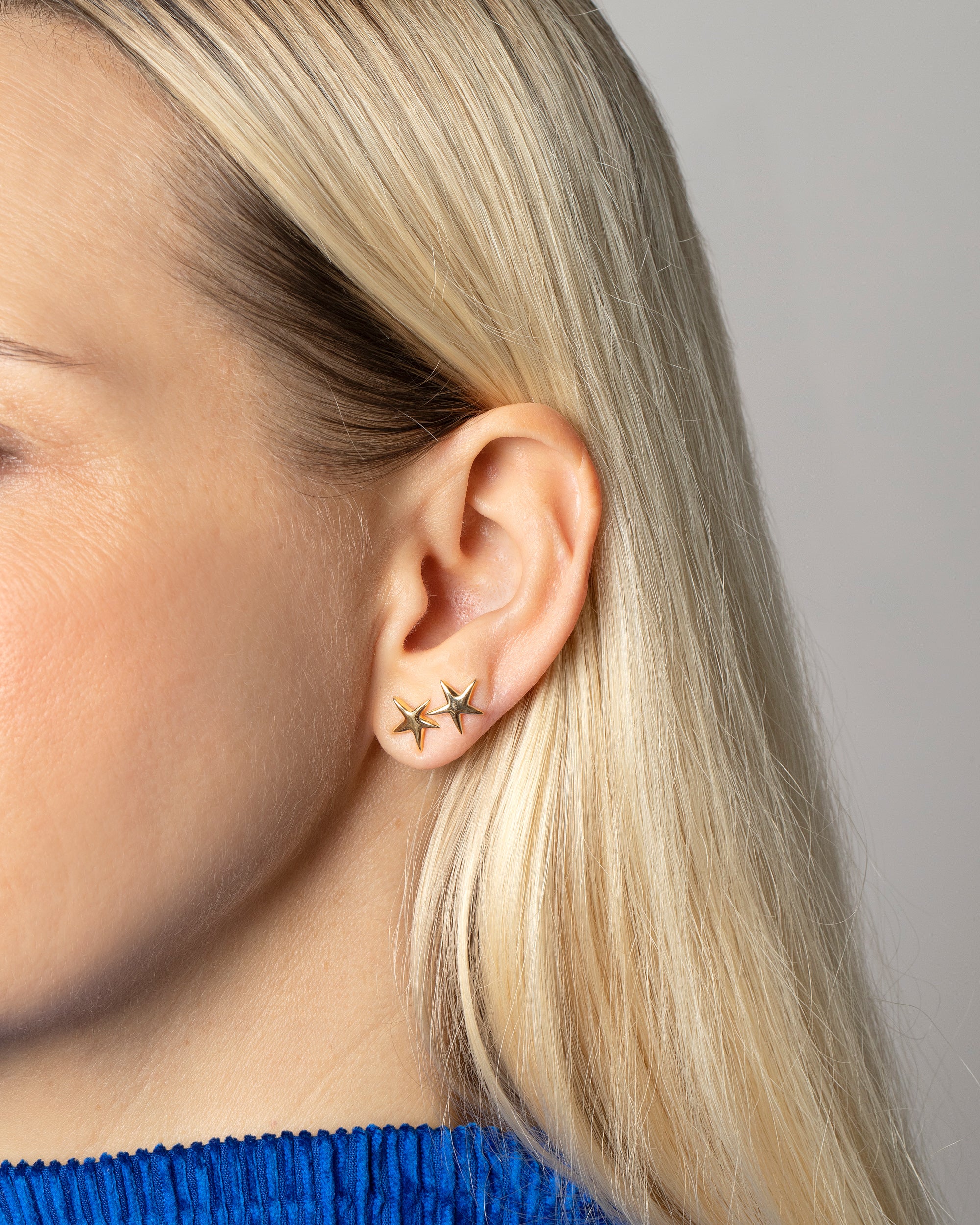 Small Verve Five Point Star Stud Earrings - Image 5