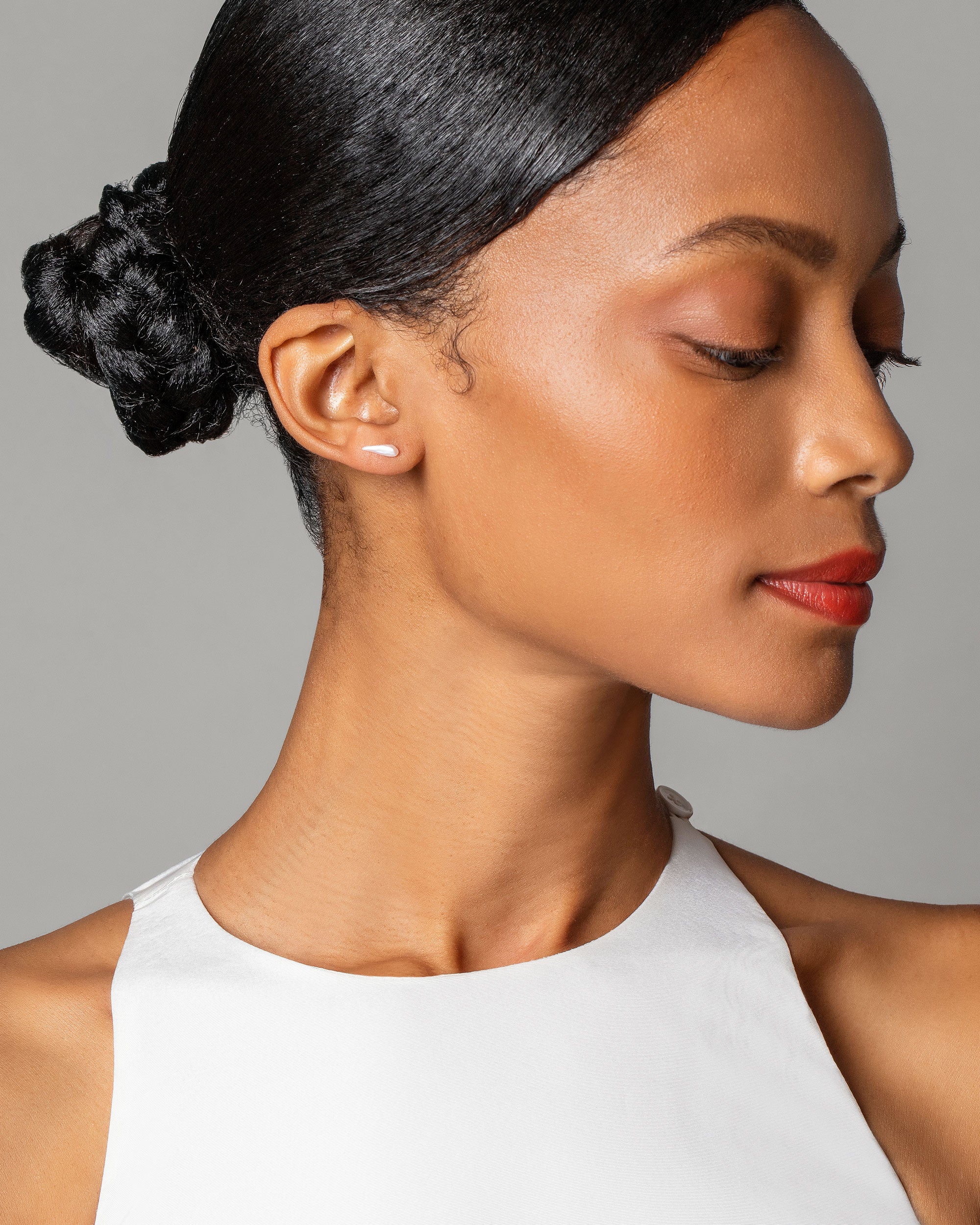 Wing Pearl Stud Earrings - Image 2