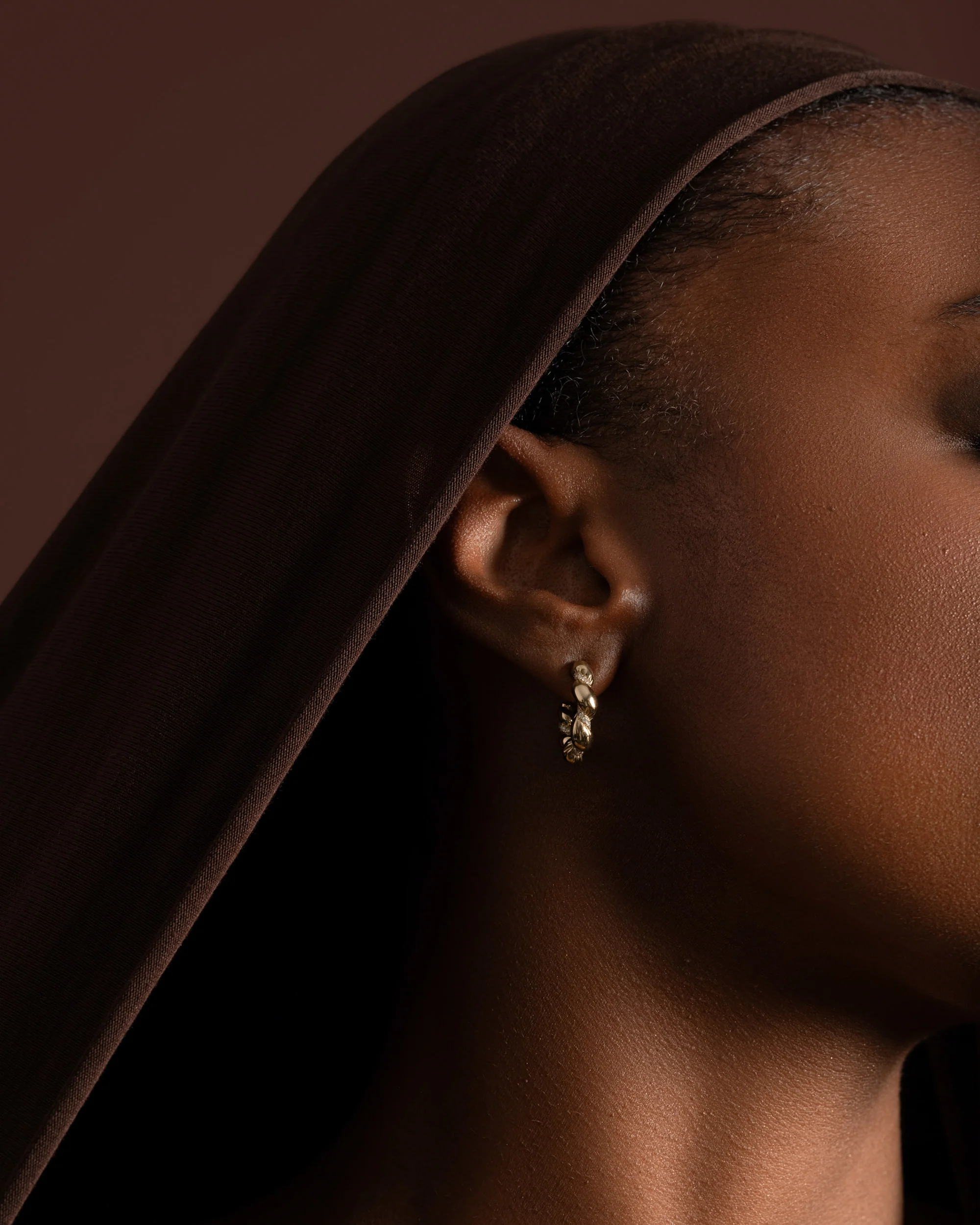 Pavé Wrapped Hoop Earrings - Image 2