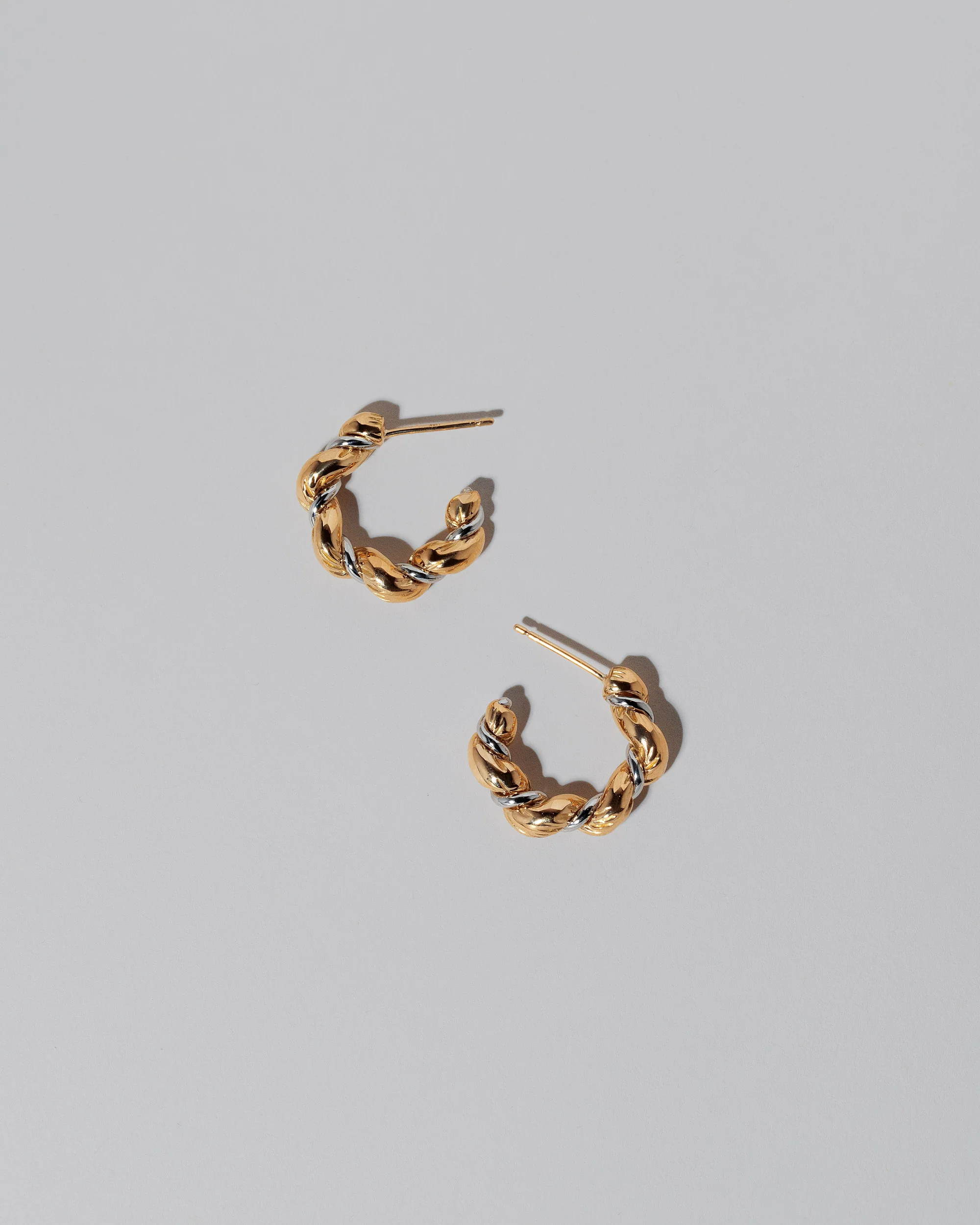 Two Tone Wrapped Hoop Earrings